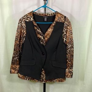 Courtenay Leopard Print Blouse Size 14W